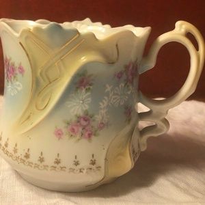 Vintage Brandenburg porcelain art naively flora shaving mug
